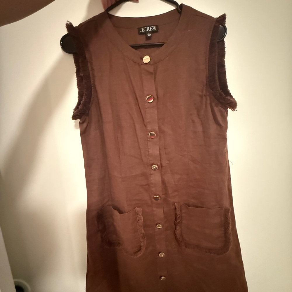 J. Crew raw hem mini shirt dress - Picture 2 of 3